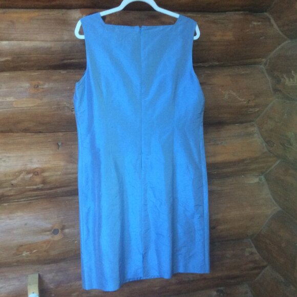 Coldwater Creek Blue Silk Shift Dress Jacket Set Size 16 - Picture 3 of 9